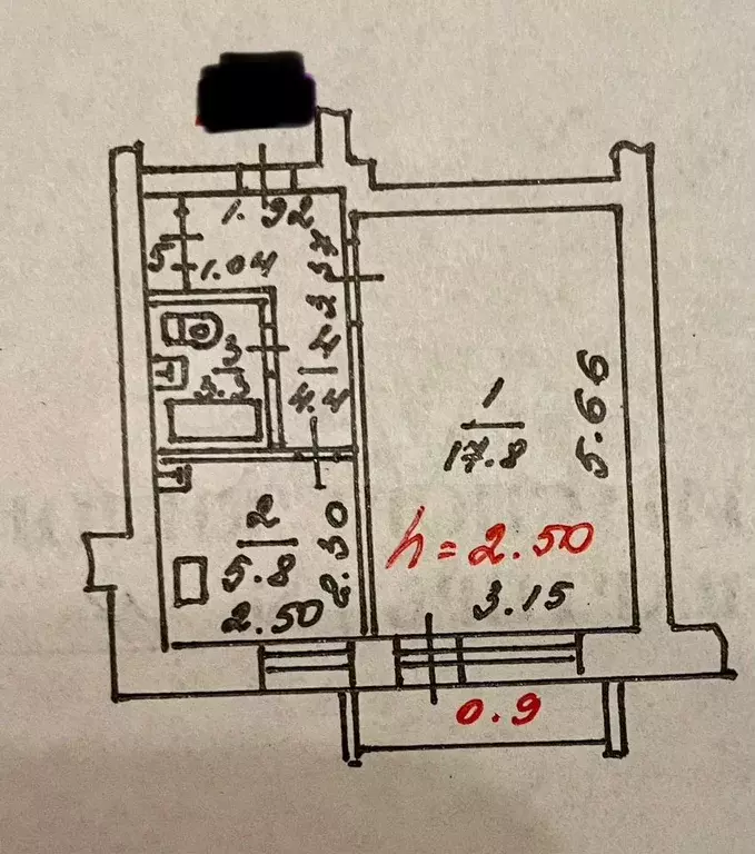 1-к. квартира, 33 м, 1/6 эт. - Фото 0