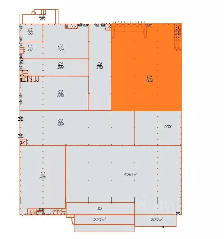 Склад в Санкт-Петербург 1-й Верхний пер., 12 (6426 м) - Фото 1