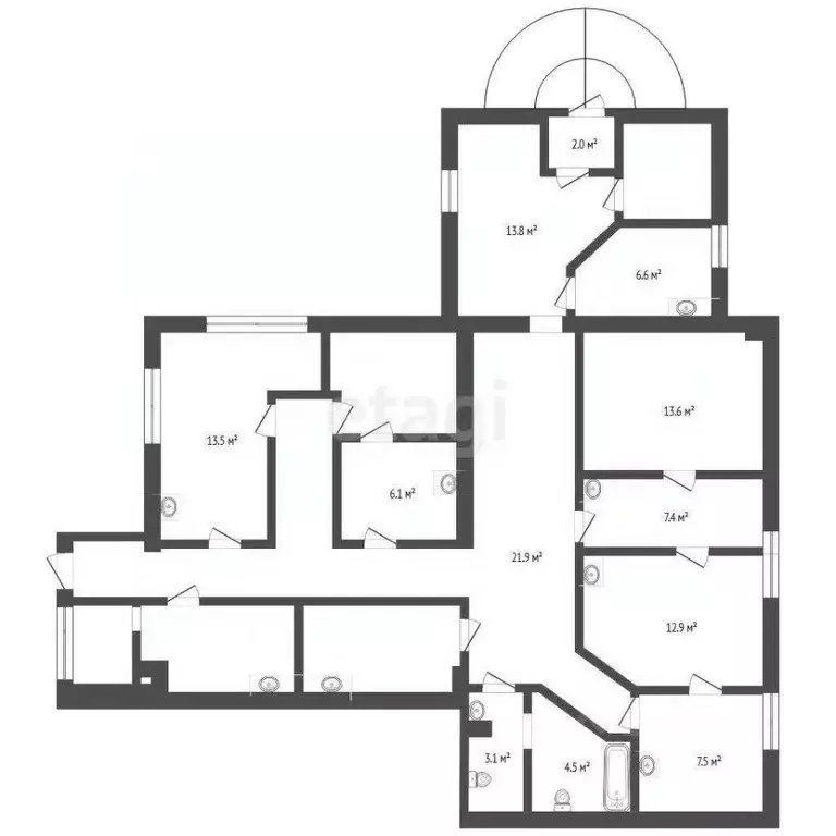 3-к кв. Тюменская область, Тюмень Олимпийская ул., 8к2 (126.7 м) - Фото 1