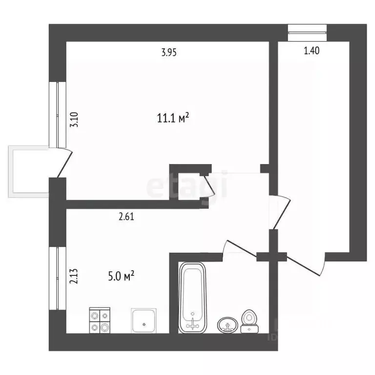 1-к кв. Тюменская область, Тюмень ул. Червишевский Тракт, 15/4 (26.0 ... - Фото 1