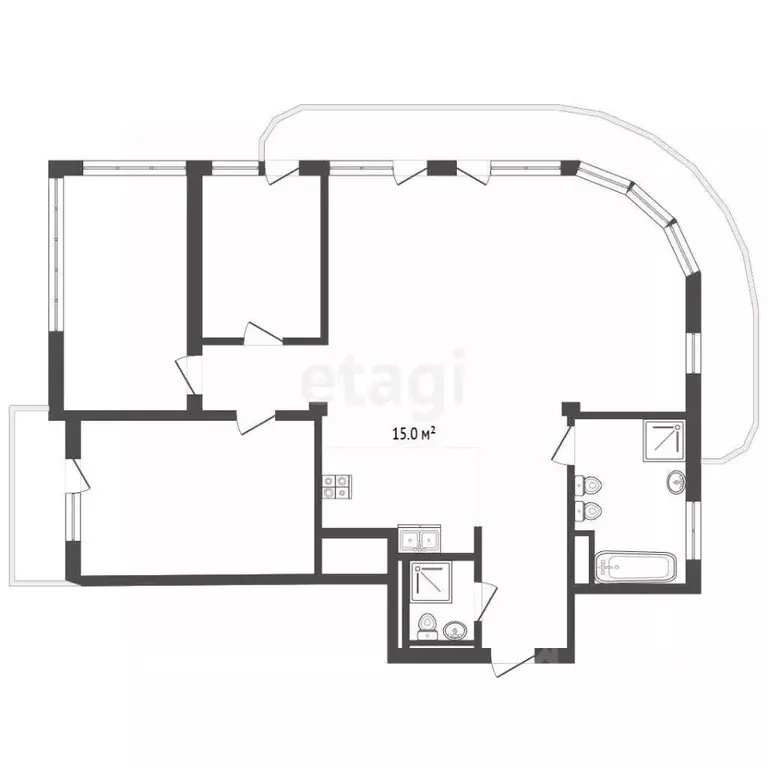 3-к кв. Крым, Ялта муниципальный округ, Восход пгт ул. Авроры, 60 ... - Фото 1