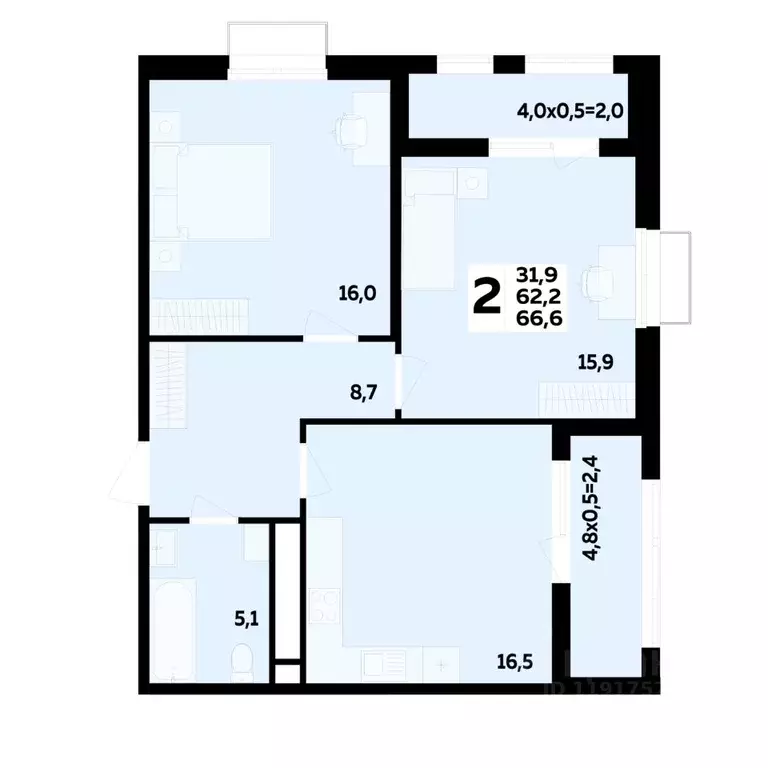 2-к кв. Адыгея, Тахтамукайский район, Старобжегокайское с/пос, Новая ... - Фото 1