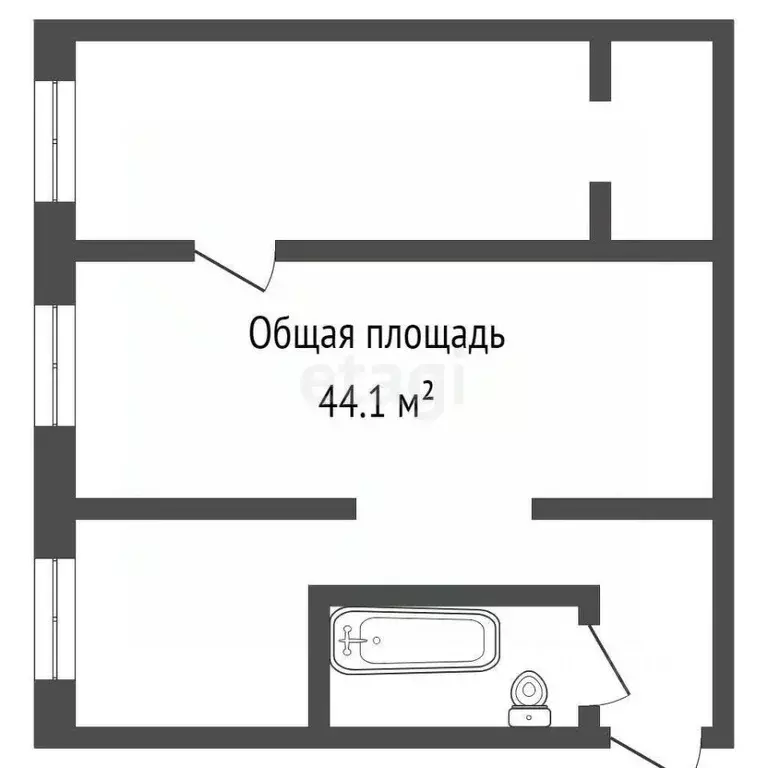 2-к кв. Кемеровская область, Прокопьевск ул. Кучина, 16 (44.1 м) - Фото 2