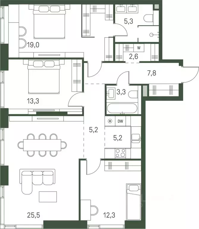 3-к кв. Москва Моментс жилой комплекс, к2.1 (99.5 м) - Фото 0