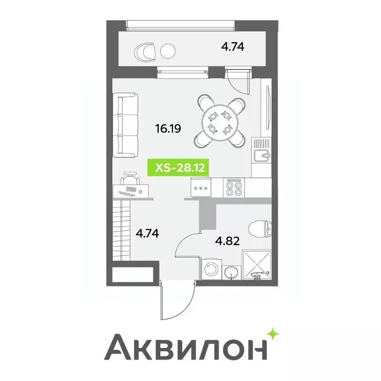Студия Санкт-Петербург ул. Среднерогатская, 11к2 (28.12 м) - Фото 0
