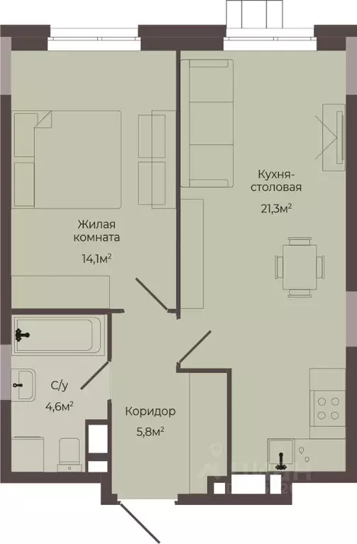 1-к кв. Нижегородская область, Нижний Новгород Соцгород жилрайон, 1-й ... - Фото 1