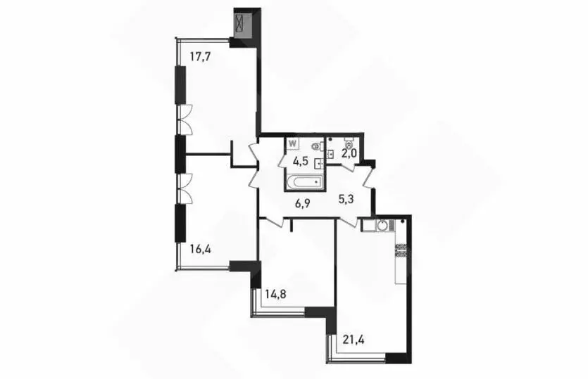 3-комнатная квартира: Москва, Нежинская улица, 5к2 (98 м) - Фото 0