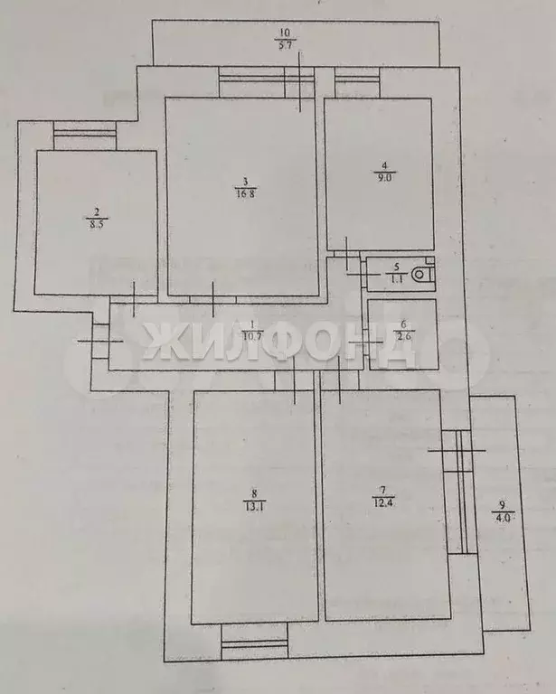 4-к. квартира, 74 м, 9/9 эт. - Фото 0