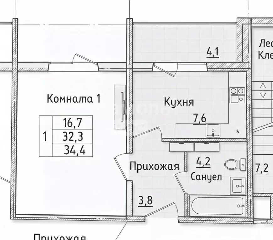 1-к кв. Орловская область, Орловский муниципальный округ, д. Жилина ... - Фото 2