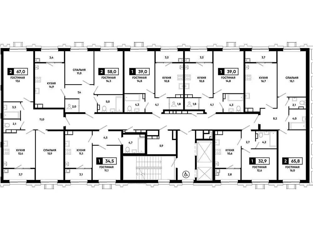 1-к кв. Ставропольский край, Ставрополь просп. Российский, 16к1 (32.6 ... - Фото 2