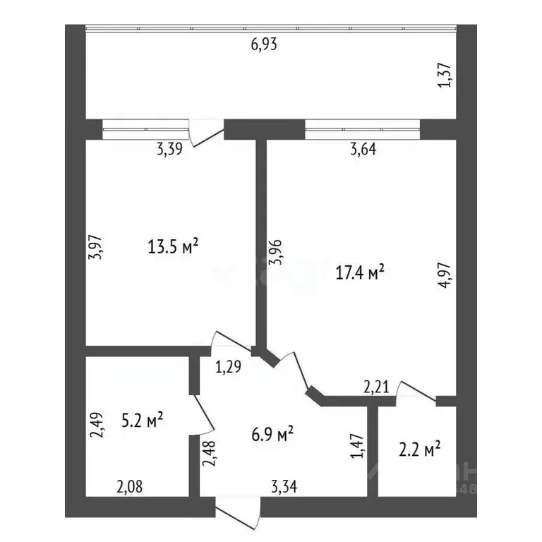 1-к кв. Амурская область, Благовещенск Зейская ул., 295 (49.0 м) - Фото 1