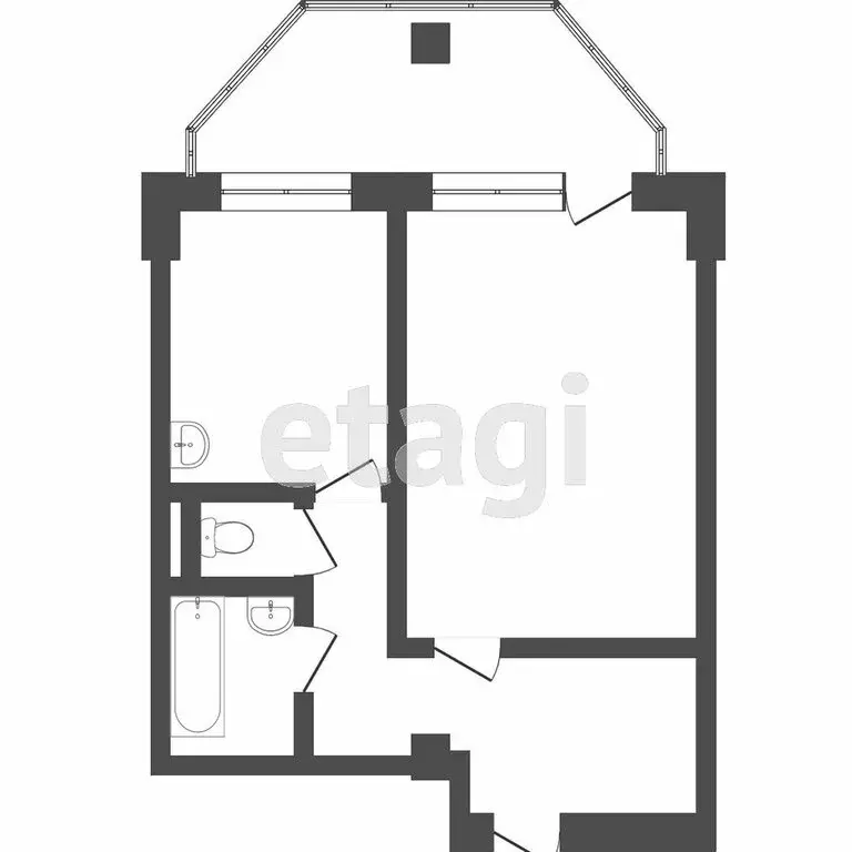 1-комнатная квартира: Томск, улица Мичурина, 6Б (34.4 м) - Фото 1