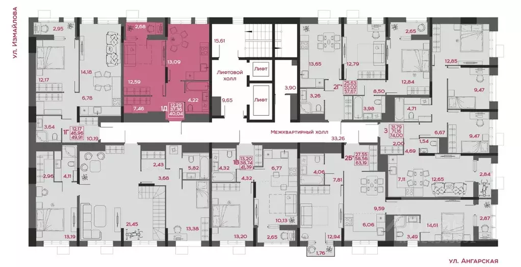 1-к кв. Пензенская область, Пенза Форт жилой комплекс (40.04 м) - Фото 2