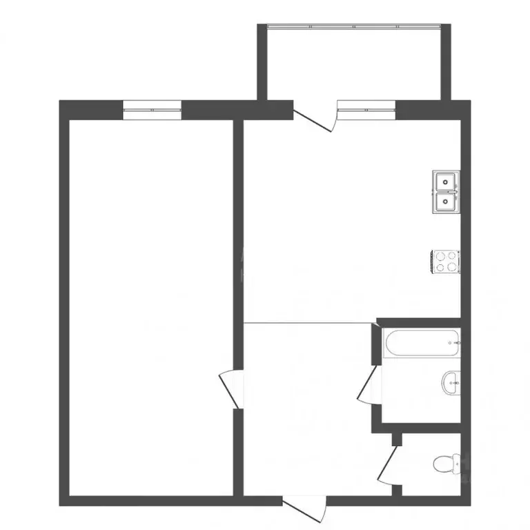 1-к кв. Тюменская область, Тюмень ул. Василия Гольцова, 3 (43.0 м) - Фото 2