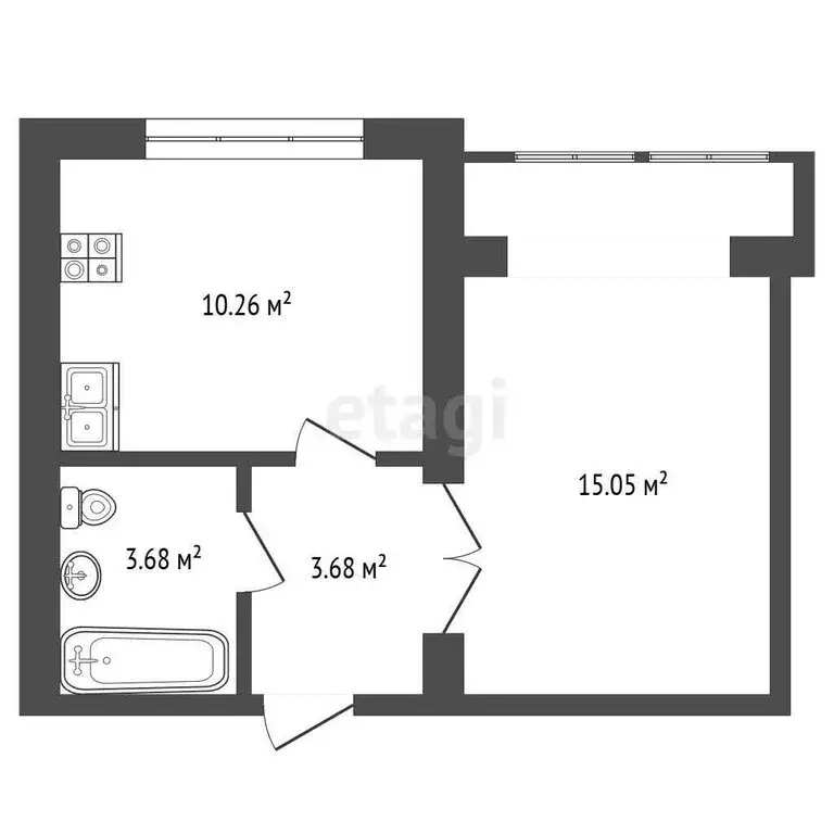1-комнатная квартира: Нальчик, Кабардинская улица, 232 (32.67 м) - Фото 0