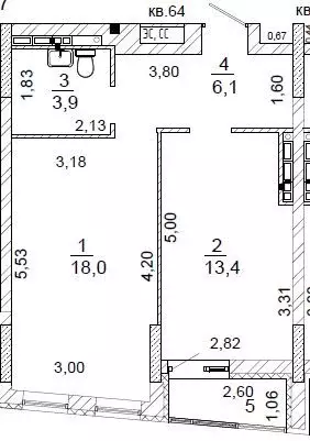 Продаётся 1-к квартира, 41.4 м - Фото 0