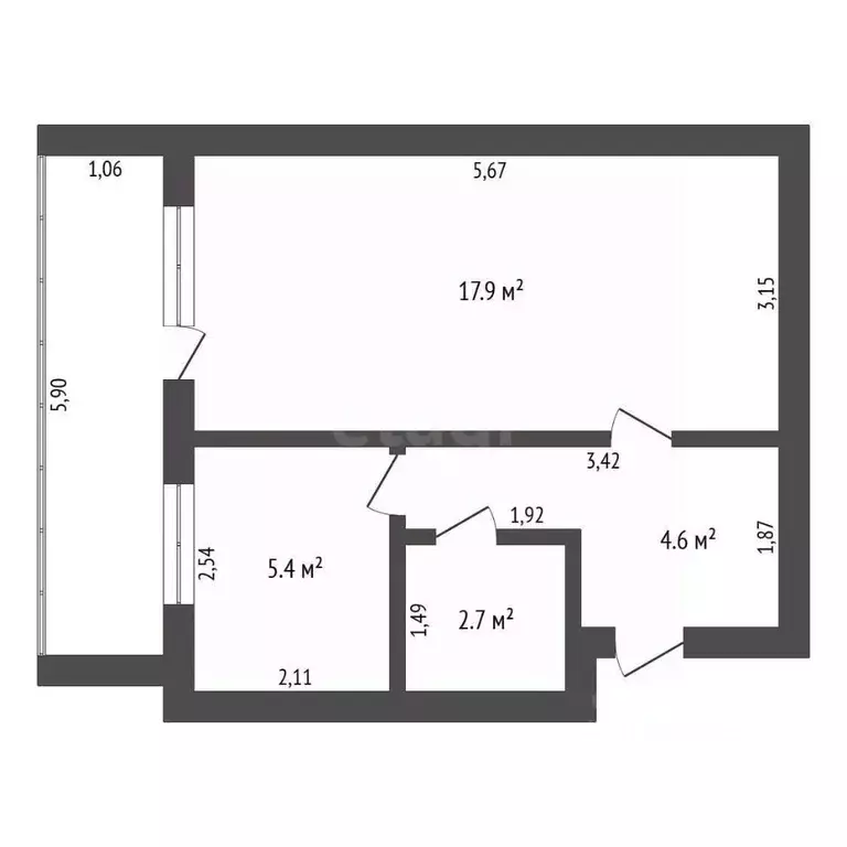 1-к кв. Амурская область, Благовещенский район, с. Чигири Лесная ул., ... - Фото 2