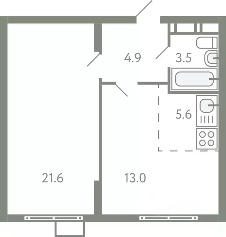2-к кв. Московская область, Ленинский городской округ, Молоково пгт ... - Фото 1