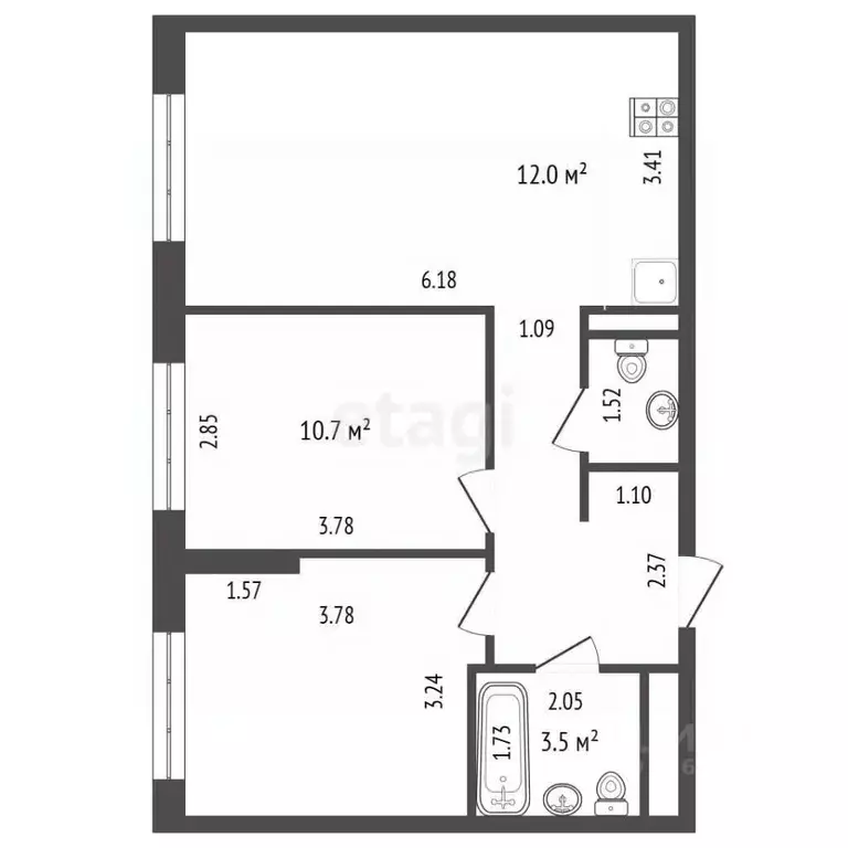 2-к кв. Москва Лобненская ул., 13К2 (55.8 м) - Фото 1
