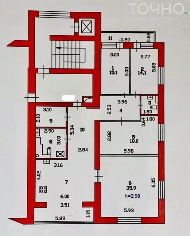 4-к кв. Пензенская область, Пенза ул. Куйбышева, 18А (158.4 м) - Фото 1