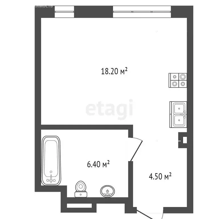 Квартира-студия: Хабаровск, квартал Моряков-Амурцев, 33А (25.4 м) - Фото 0