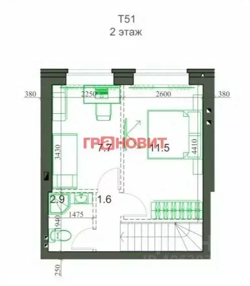Таунхаус, 51.2 м - Фото 0