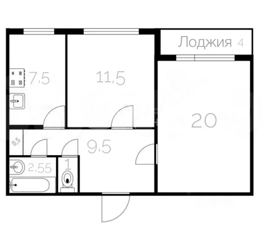 2-к кв. Санкт-Петербург Наличная ул., 40К4 (55.5 м) - Фото 1