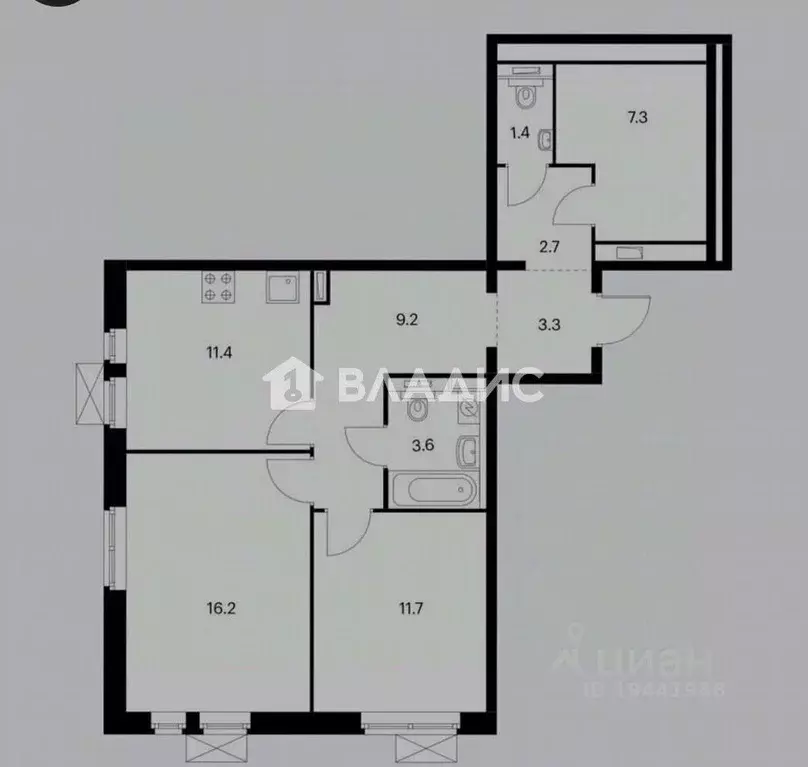 2-к кв. Москва ул. Красулинская, 13 (67.0 м) - Фото 2