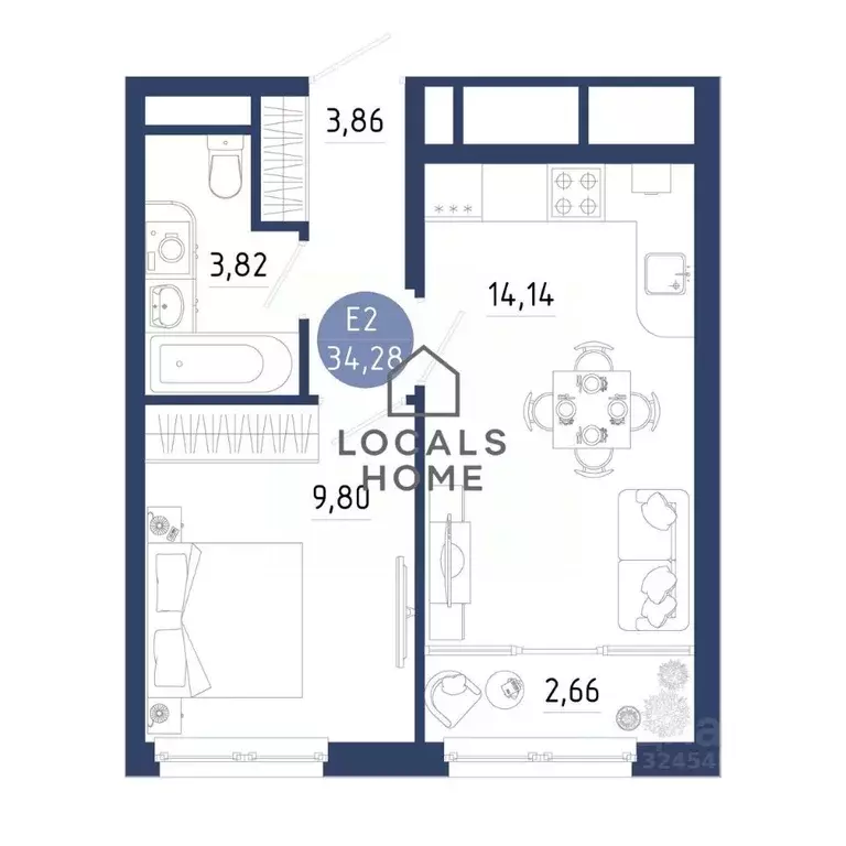 1-к кв. Рязанская область, Рязанский муниципальный округ, с. Дядьково ... - Фото 2