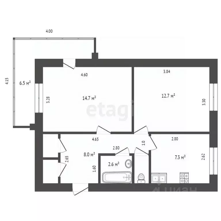 2-к кв. Ростовская область, Новочеркасск Степная ул., 71 (49.4 м) - Фото 1