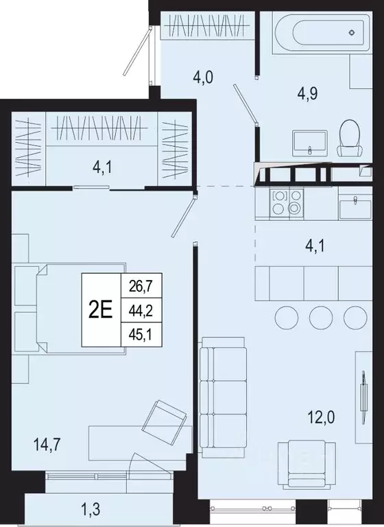 2-к кв. Московская область, Подольск городской округ, д. Борисовка ... - Фото 1