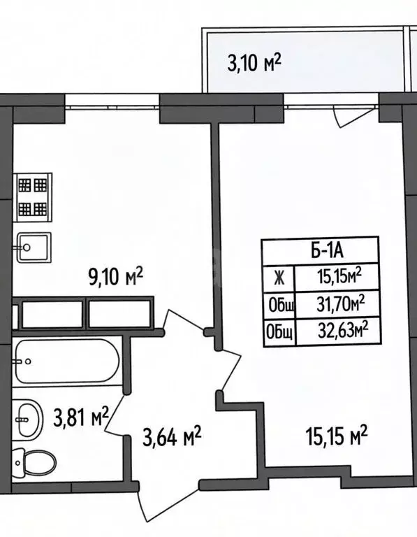 1-комнатная квартира: Ярославль, улица Строителей, 18 (31.6 м) - Фото 1