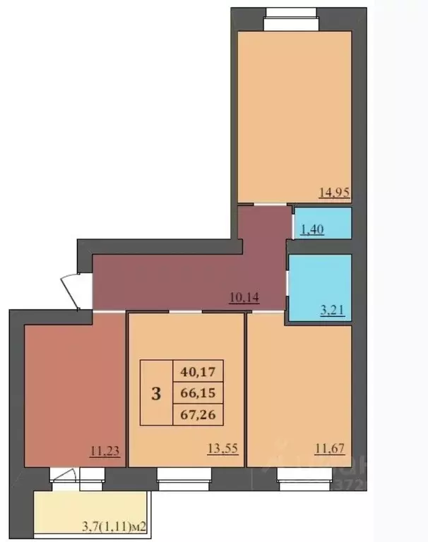 3-к кв. Ярославская область, Ярославль Ленинградский просп., 88/23 ... - Фото 2