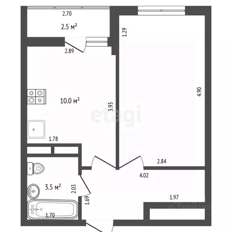 1-к кв. Ростовская область, Ростов-на-Дону ул. Нансена, 83с3 (33.7 м) - Фото 2