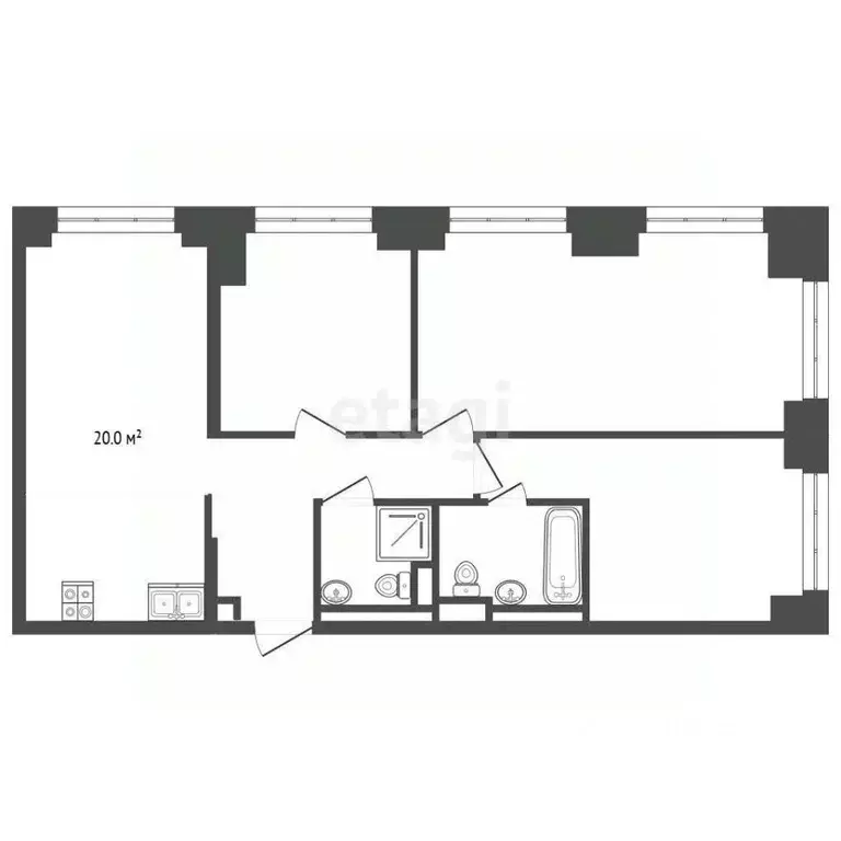 3-к кв. Москва наб. Марка Шагала, 13 (79.6 м) - Фото 2