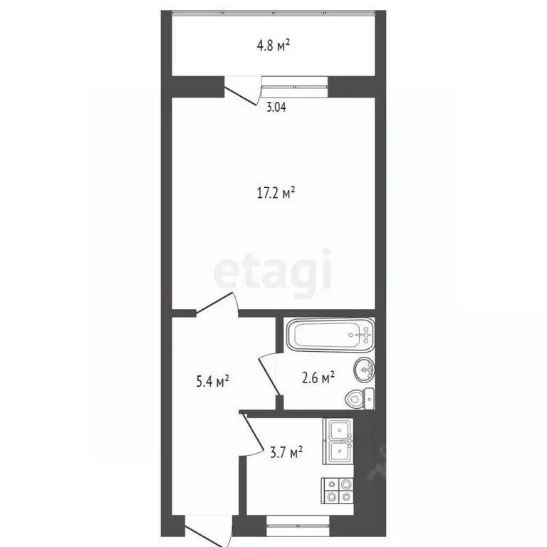 1-к кв. Крым, Ялта ул. Халтурина, 19К4 (32.0 м) - Фото 1