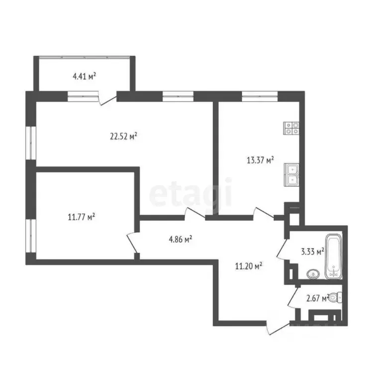 2-к кв. Ханты-Мансийский АО, Сургут Университетская ул., 15 (71.0 м) - Фото 1