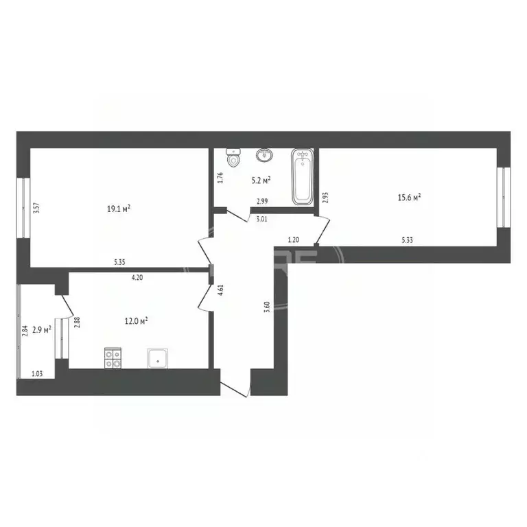 2-к кв. Калининградская область, Калининград ул. Виктора Гакуна, 5 ... - Фото 1