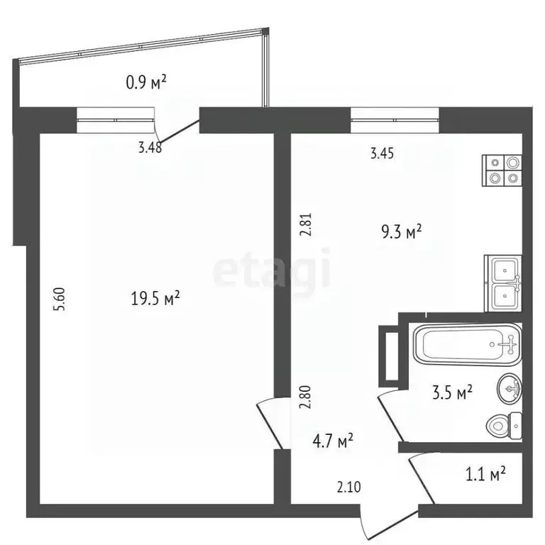 1-к кв. Московская область, Щелково городской округ, Загорянский пгт ... - Фото 2
