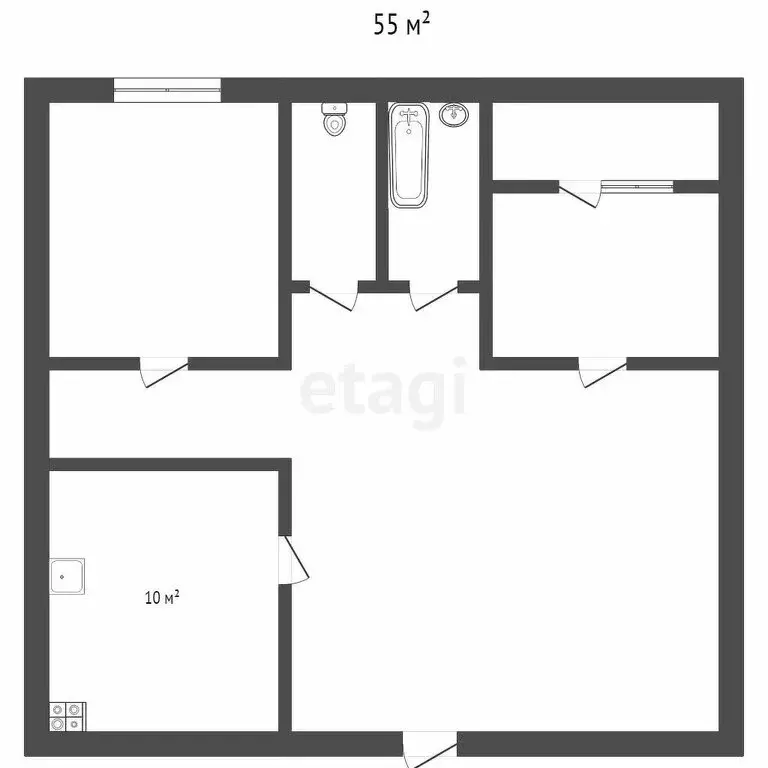 2-комнатная квартира: Пятигорск, Ессентукская улица, 76 (51.1 м) - Фото 0
