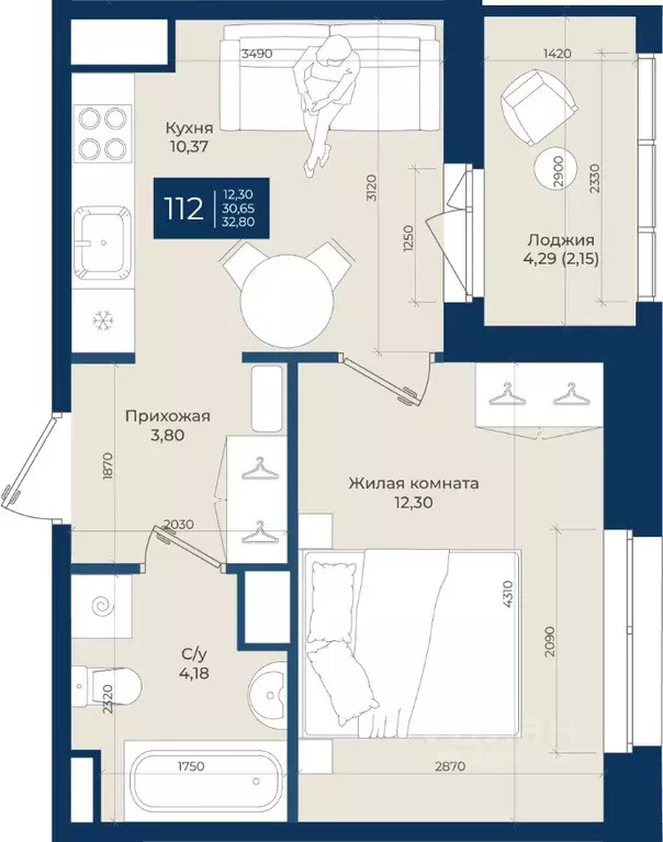 1-к кв. Ленинградская область, Ломоносовский район, Аннинское ... - Фото 1