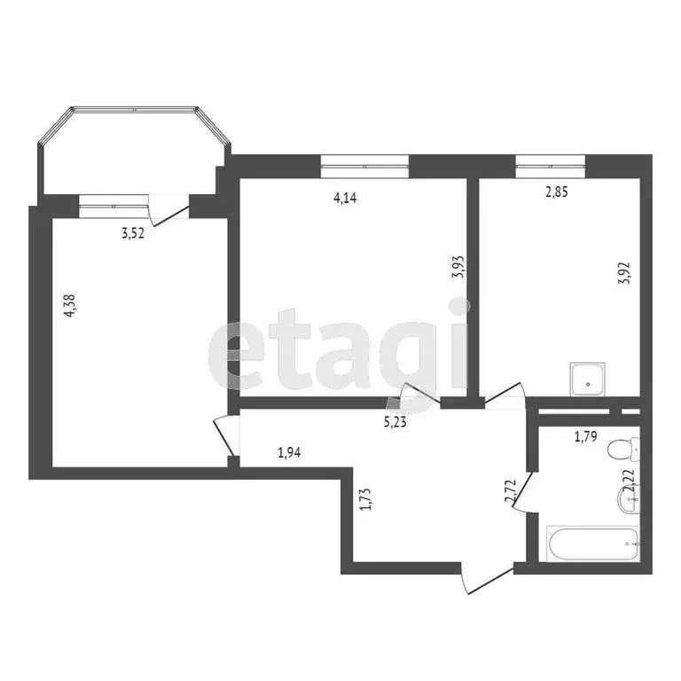 2-комнатная квартира: Тюмень, микрорайон Мыс, Судоремонтная улица, 30 ... - Фото 1