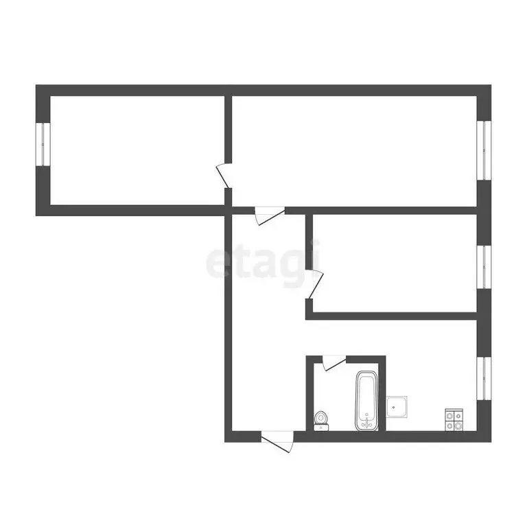3-комнатная квартира: Иркутск, улица Трилиссера, 117 (57 м) - Фото 1