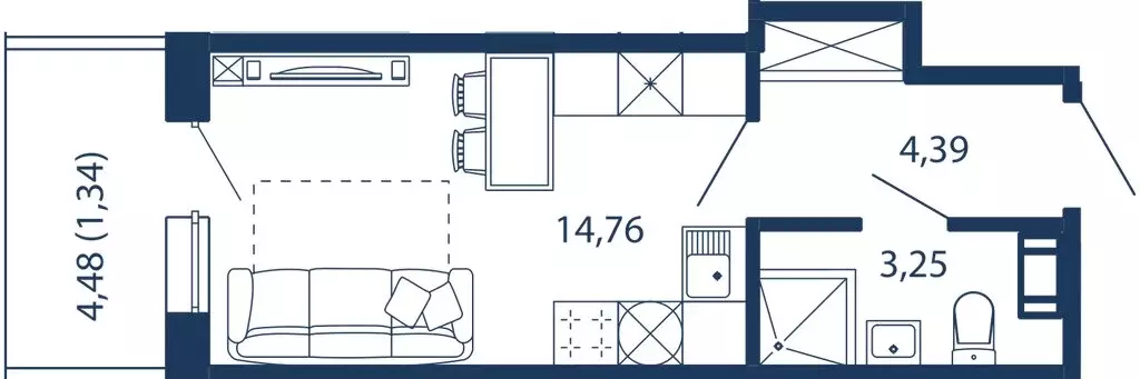 Квартира-студия: Сестрорецк, улица Инструментальщиков, 18 (23.74 м) - Фото 0