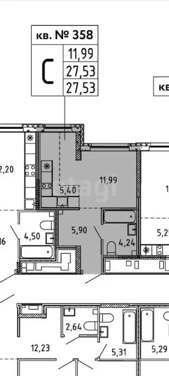 Квартира-студия: Тюмень, Харьковская улица, 72А (28 м) - Фото 0