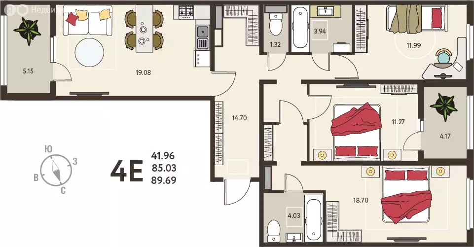 3-комнатная квартира: Курск, микрорайон Курского Завода Тракторных ... - Фото 1