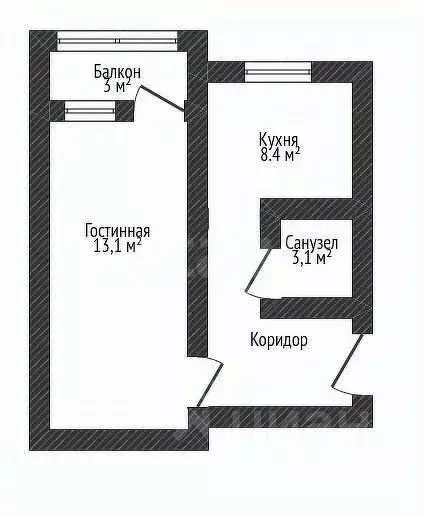 1-к кв. Адыгея, Майкоп Крестьянская ул., 337 (30.6 м) - Фото 2