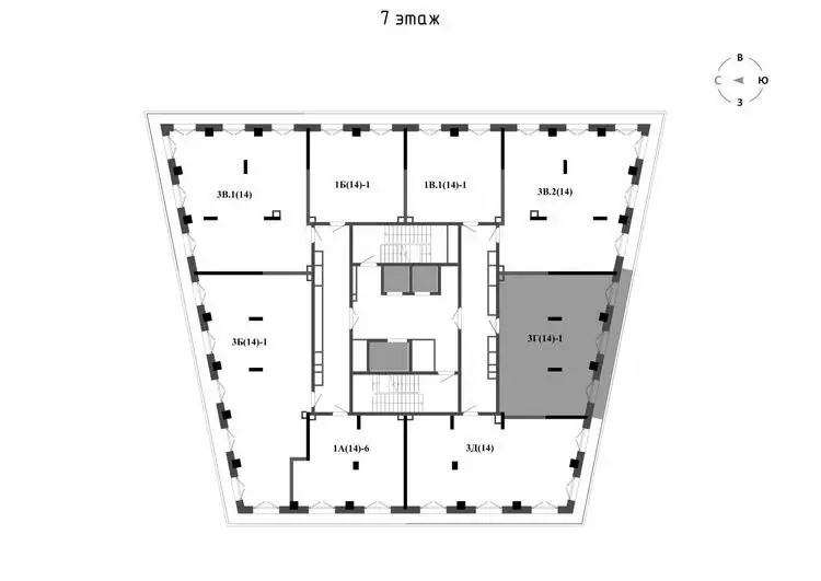3-комнатная квартира: Казань, ЖК Яналиф (70.43 м) - Фото 1