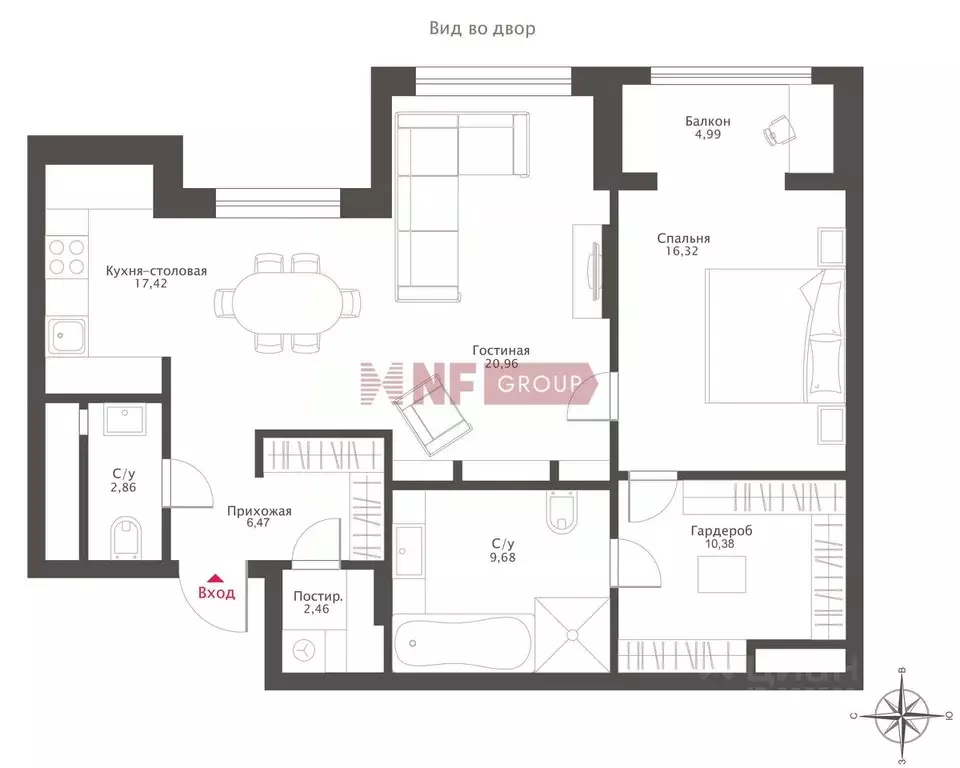 2-к кв. Москва ул. Сергея Макеева, 9к1 (91.4 м) - Фото 2