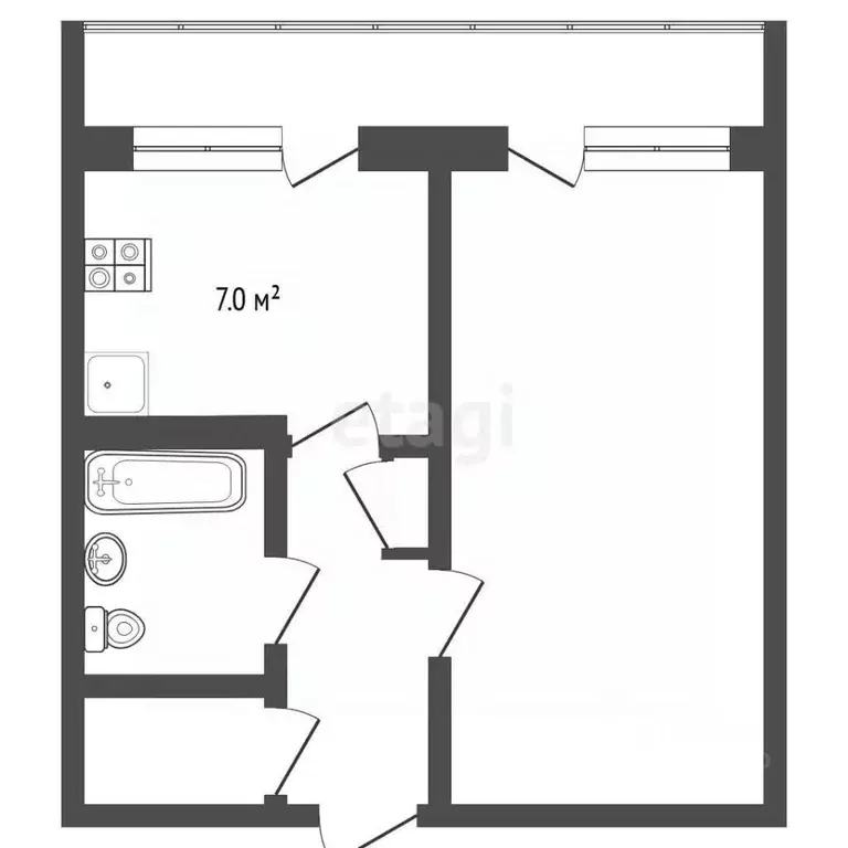 1-к кв. Тюменская область, Тюмень Юганский проезд, 11 (33.0 м) - Фото 1